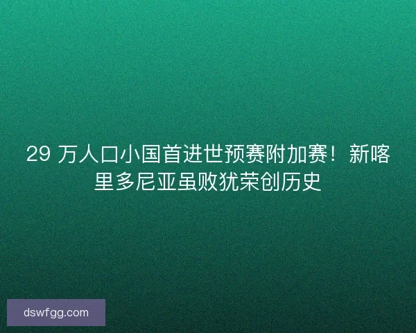 29 万人口小国首进世预赛附加赛！新喀里多尼亚虽败犹荣创历史