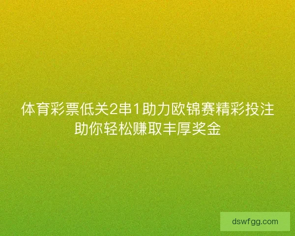 体育彩票低关2串1助力欧锦赛精彩投注助你轻松赚取丰厚奖金